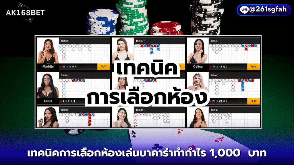 บาคาร่า - AK168BET เทคนิคการเลือห้องเล่นบาคาร่าทำกำไร 1,000 บาท