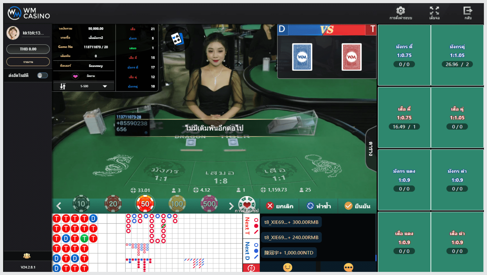 AK168BET เว็บพนันบอลออนไลน์ กฏเกมบาคาร่าเสือมังกรค่าย WM CASINO